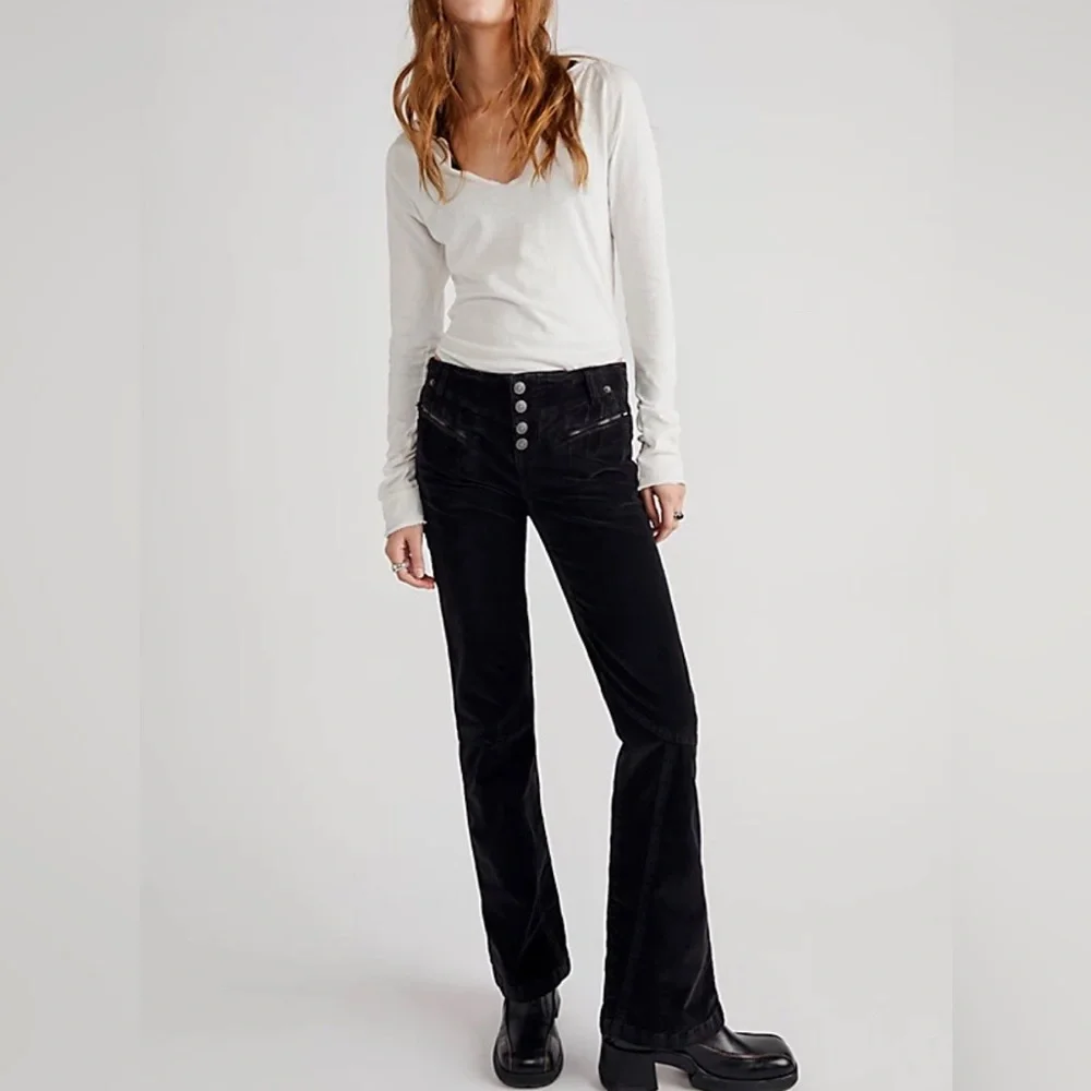 NWOT Free People Hit Back Slim Flare Pants